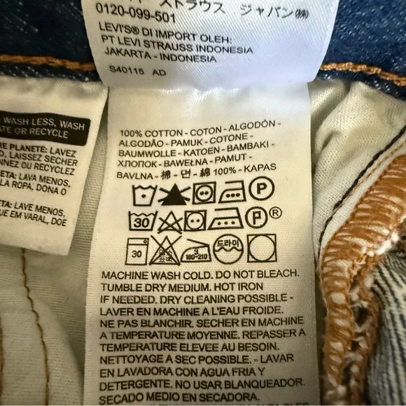 Levi's Premium | 5 Moto Colorblock Crop Buttonfly Jeans | 100% Cotton | Sz 29/28 - Picture 12 of 15